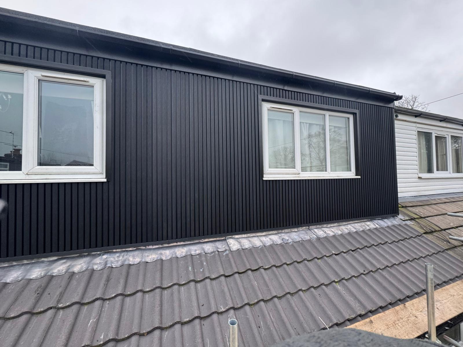 Black Vertical Cladding — Side Elevation