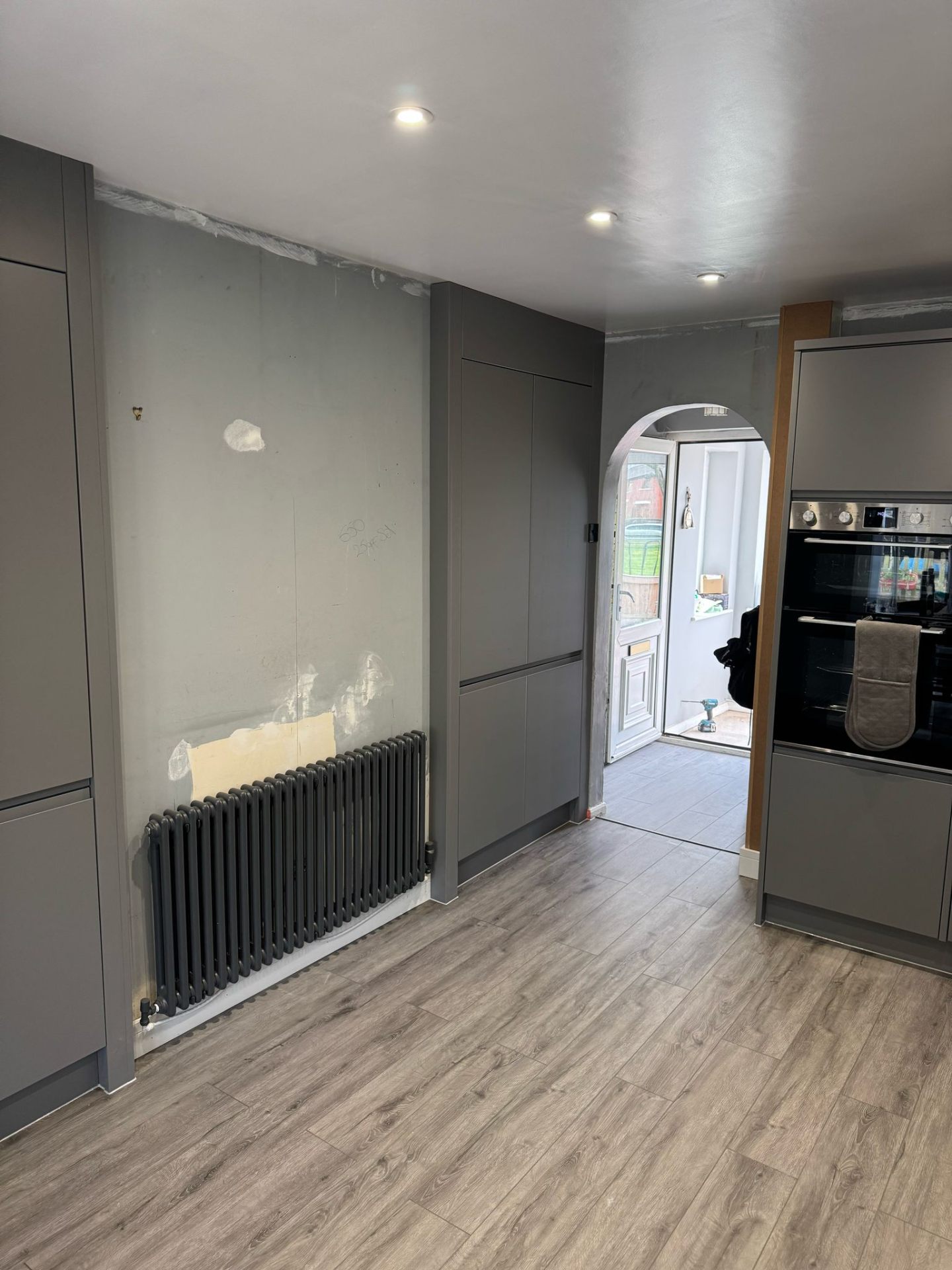 Mid-Renovation — New Grey Units Installed