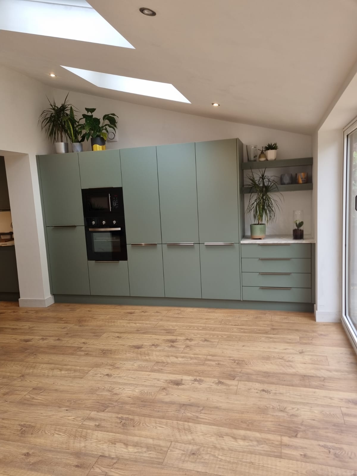 Sage Kitchen Extension with Skylights